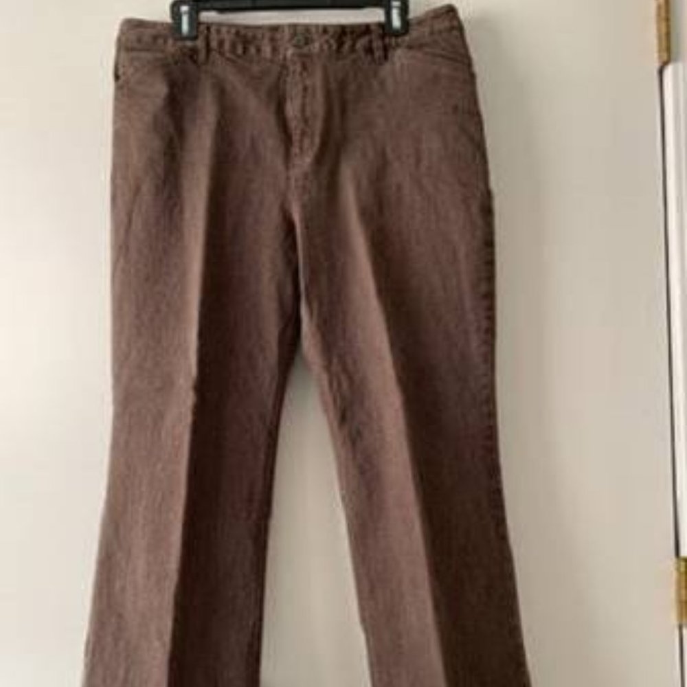 Women's J. Jill Brown Stretch Boot Cut Jean Pants Size 16P.